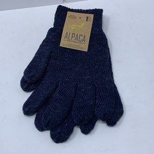 Adult One Size Navy Blue Alpaca Blend Knit Soft  Warm Gloves NWT