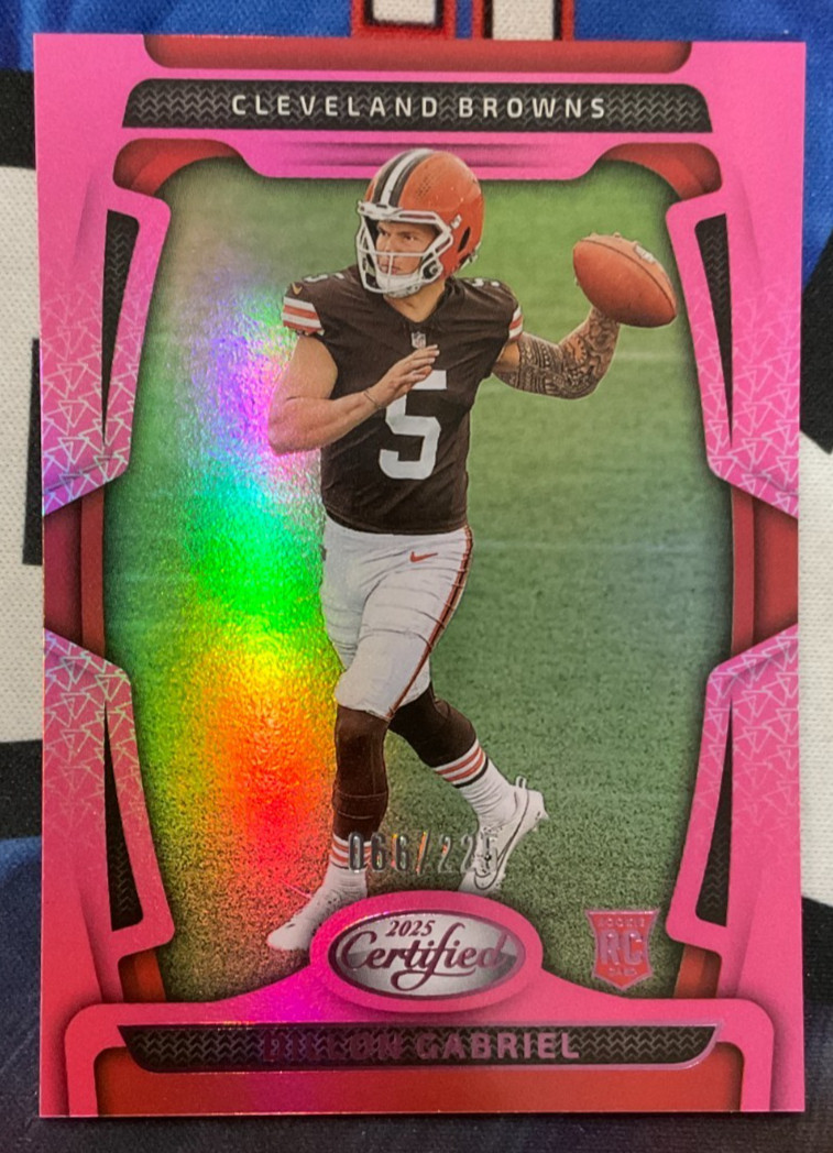 2025 Panini Certified Football #192 Dillon Gabriel RC Mirror Pink 066/225
