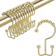 Shower Curtain Hooks Rings, Double Sided Shower Hooks Rust Proof for Bathroom S