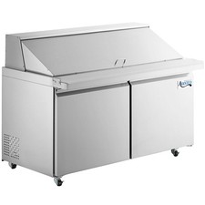 60" 2 Door Mega Top Stainless Steel ADA Height Refrigerated Sandwich Prep Table