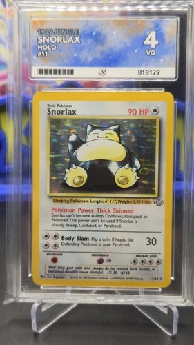 Pokémon Card TCG Snorlax 11/64 Jungle Holo RARE Graded ACE 4