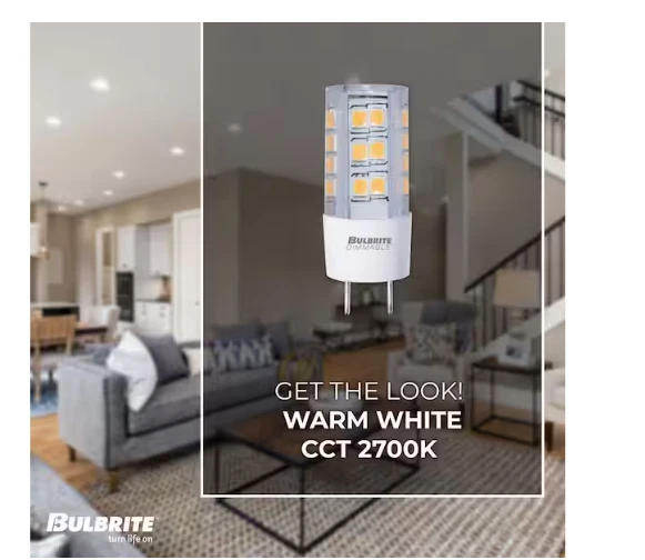 Bulbrite 35W Eq T4 GY8 LED Bulb 2700K Warm White Dimmable Clear (2-Pack) - Image 2 of 4