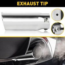 2.5 Inlet Car Exhaust Pipe Tip Pipe Muffler Throat Tail Stainless Steel Silver 2.5 Inlet Car Exhaust Pipe Tip Pipe Muffler Throat Tail Stainless Steel Silver