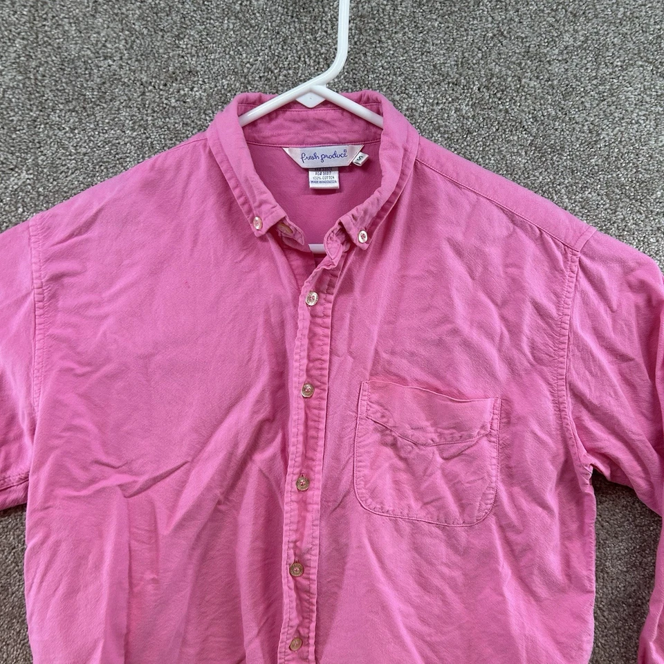 Fresh Produce Men's Button Up Size Small Pink Long Sleeve Collared - Image 2 of 4