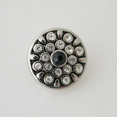 1 PC 12MM Brown Rhinestone Silver Charm for Candy Snap Jewelry KB3225 CC0535