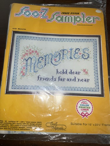 Soo-Z SOO-Z SAMPLER Memories S195 stamped cross stitch kit