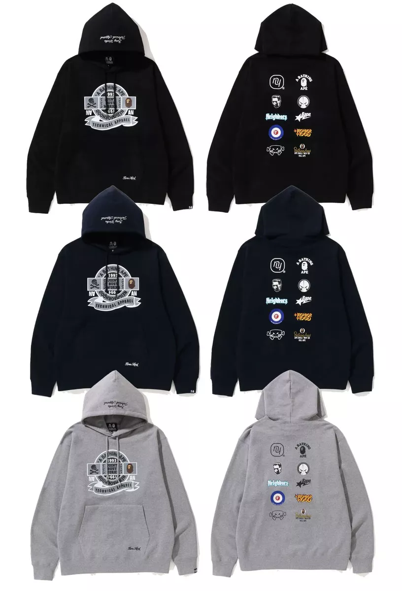 A BATHNIG APE Men's BAPE x NEIGHBORHOOD RELAXED FIT PULLOVER HOODIE 3colors New