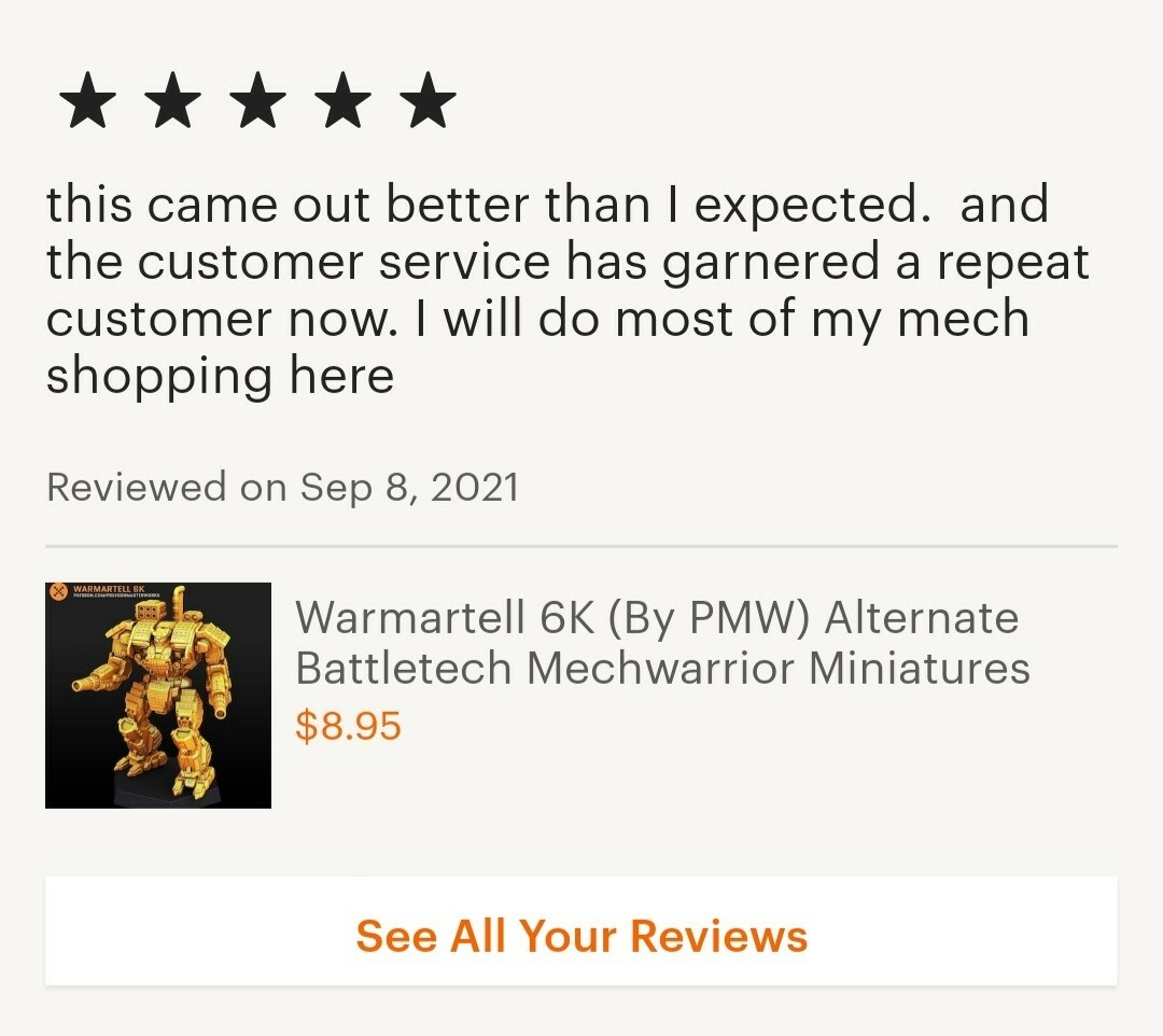 Dragon Warmartell 8K (PMW) - Miniatura Alternativa Per Battletech Mechwarrior - Foto 4