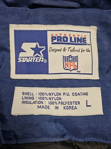 New! Vintage 90's Dallas Cowboys Starter Puffer Jacket Blanket Lining Fits L/XL - Picture 5 of 11