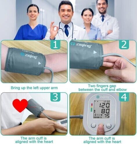 Ziqing Misuratore Pressione Arteriosa Automatico Braccio Superiore BP Macchina Cardiofrequenzimetro - Foto 11 di 11