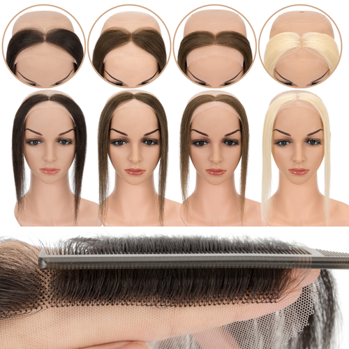 Invisible Forehead Hairline Toupee Human Hair Skin Lace Hairpiece Hair Topper US - Picture 8 of 23