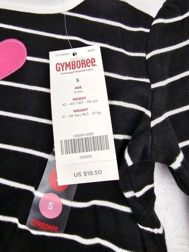 Gymboree Tres Chic NWT Little Girls Pullover Cotton Shirt Size 5 Pink Heart 07 - Picture 6 of 8