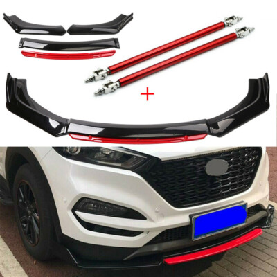 Front Bumper Lip Splitter Spoiler Strut Rod Body Kit For Hyundai Tucson