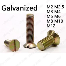 Color Zinc Steel Slotted Countersunk Flat Head Screws M2 M2.5 M3 M4 M5 M6 M8 M10
