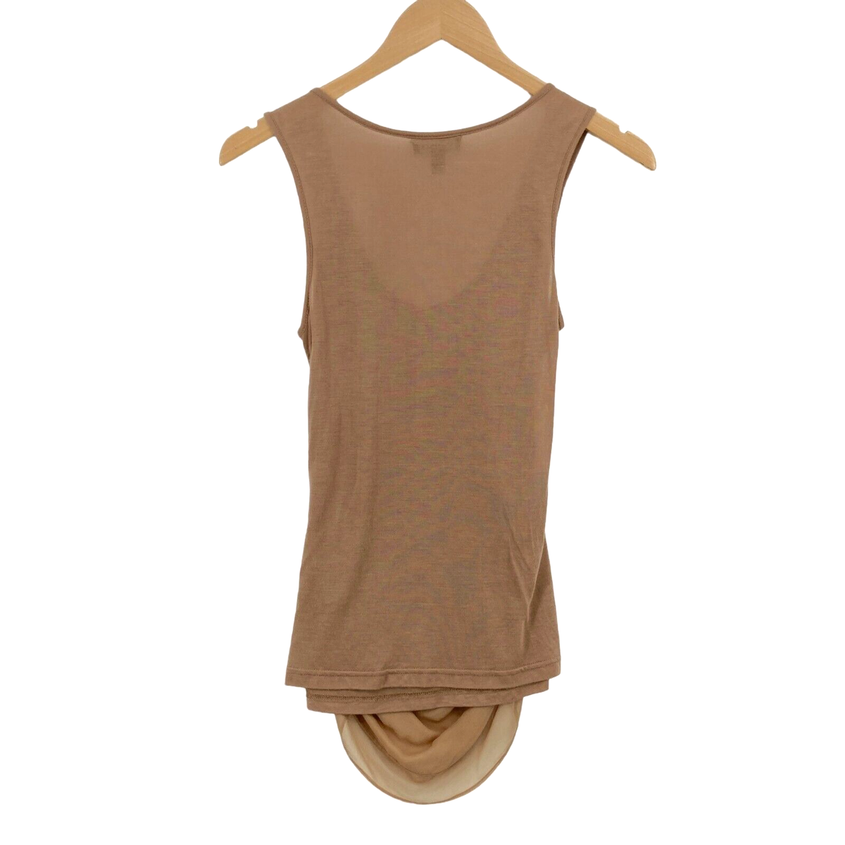 bebe Tank Top Womens XXS Brown Sleeveless Scoop Neck Ruffle