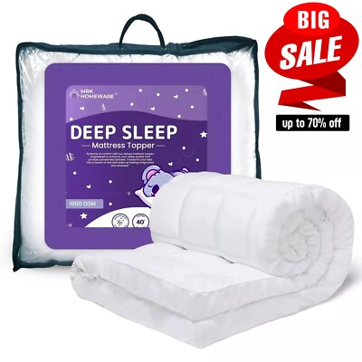 10 CM MATRATZENAUFLAGE Hotelqualität Tief MRK 1000 Dicke Mikrofaser 4 Zoll Topper