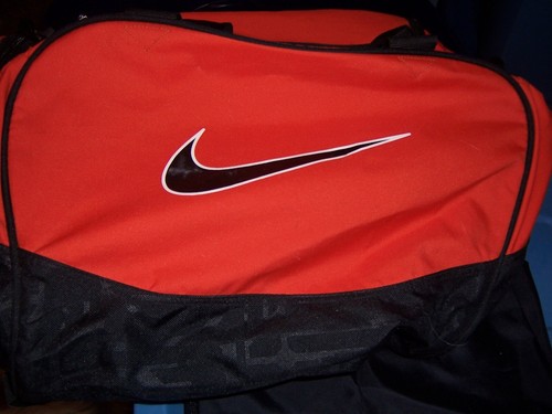 VINTAGE NIKE Orange/Black Poly/Nylon Sports Duffel Bag