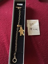 Gold Tone Smiley Man (3cm￼￼) Bracelet for Men Women, LINK Clasp. BOXED UK
