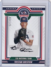 Tristan Bristow 2022 Panini Stars & Stripes USA Black Auto 15US-TB, 036/125  ***
