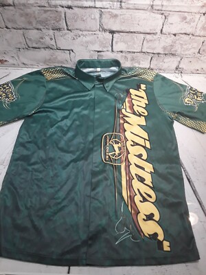 Mens John Deere The Mistress Button Down Collared Shirt  size medium Green