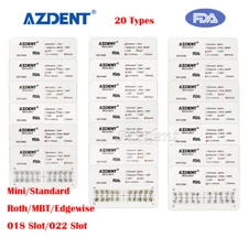 AZDENT Dental Orthodontic Brackets Brace Mini Standard Edgewise Roth/MBT 018/022