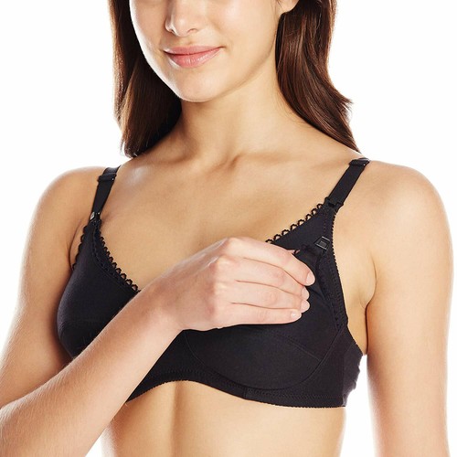 Naturana Women's Soft Cup Cotton Maternity Bra, Black, 38D - Picture 3 of 3