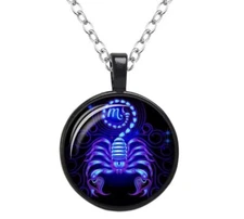 Scorpio Zodiac Constellation Necklace Charm Stainless Chain