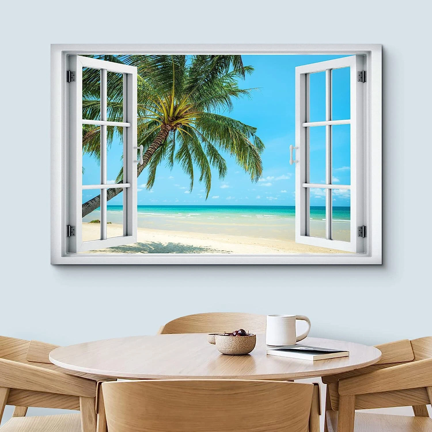 Canvas Wall Art | Window View | Beach Landscape | Nature Landscape