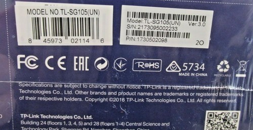 TP-Link 5-Port 1000Mbps Desktop Switch TL-SG105 Factory Sealed New in Box - 第 3/8 張圖片