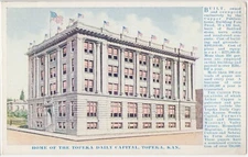 Topeka Daily Capital Building, Capper Publications, Street View Postcard 1909