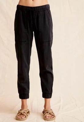 NWT Bella Dahl Chelsea Black Crop Elastic Cuff Jogger Large