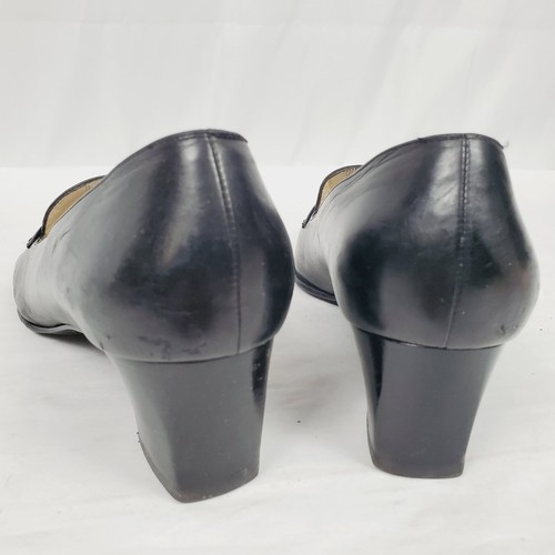 Salvatore Ferragamo Vintage schwarze Leder Pumps Größe 9 1/2 B ☆ Blockabsatz Boutique - Bild 5 von 12