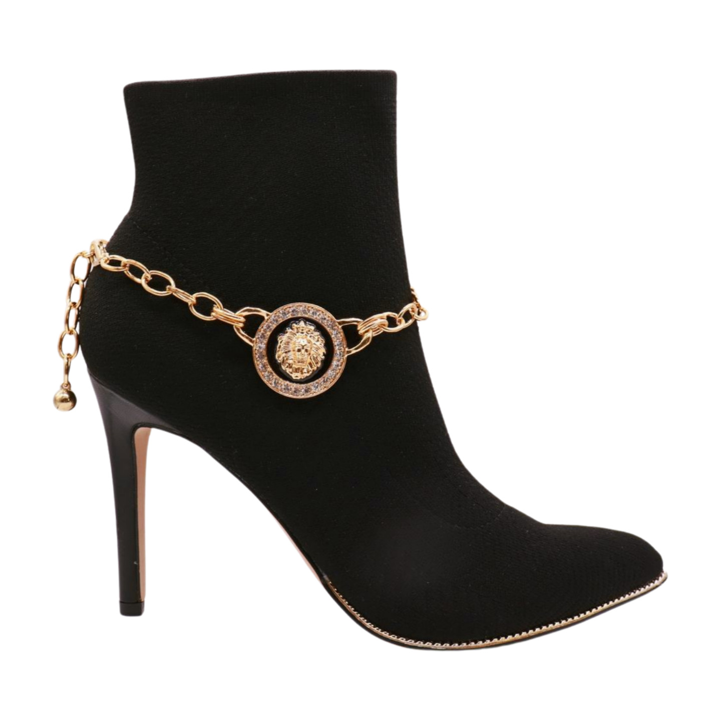 Women Gold Metal Chain Boot Bracelet Shoe Lion Coin Charms Travel Trip Accessory