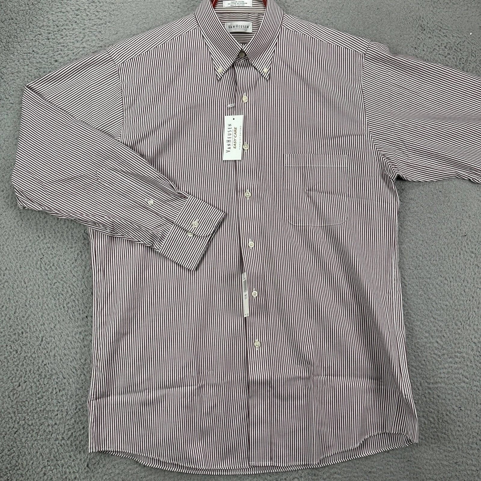 VANS Van Heu Pinpoint Oxford camicia elegante uomo grande 16 32 33 rosso gessato NUOVO