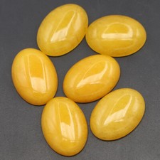 Wholesale 20pcs/lot Natural Yellow Jade 25x18mm Oval CAB CABOCHON DIY