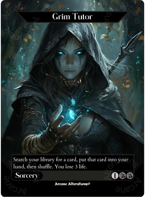 Grim Tutor - Full Art Altered Art Custom Proxy Cards