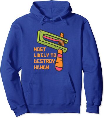 Purim Most Likely To Destroy Haman Queen Esther Gift Unisex Hooded Sweatshirt