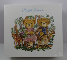 New Ralph Lauren Baby 9M Cotton Bear Set Coverall Bodysuit Shortall Blanket Box