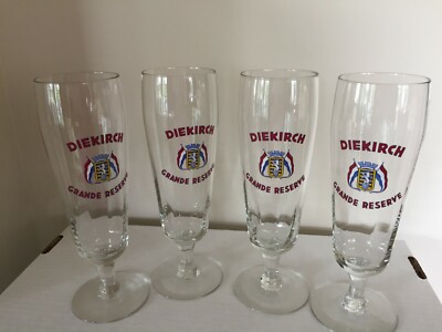 Rare Vintage Diekirch Stemmed Beer Glasses