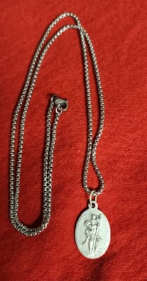 St Saint Christopher Medal Pendant Necklace Stainless Steel from ITALY ...