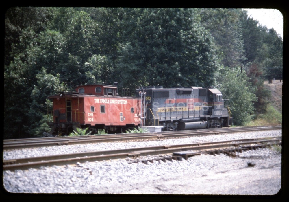 Clinchfield GP38 #1105 Caboose CRR 6004 1979 Marion NC Railroad Slide