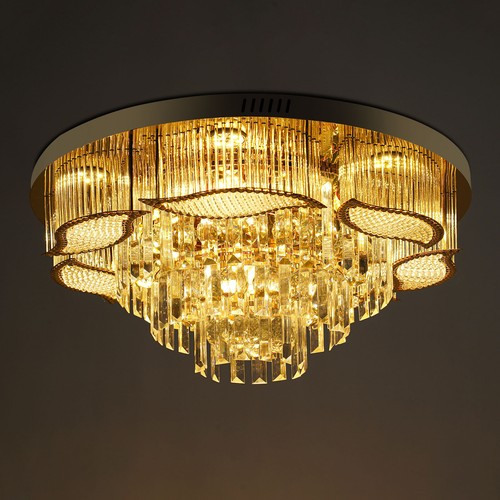 US Modern Crystal LED Ceiling Light Chandelier Flush Mount Lamp Lighting Fixture - Picture 5 of 17