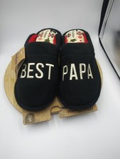 Dearfoams "Best Papa" Men's size 7-8 Clog Slippers Black New with Tags