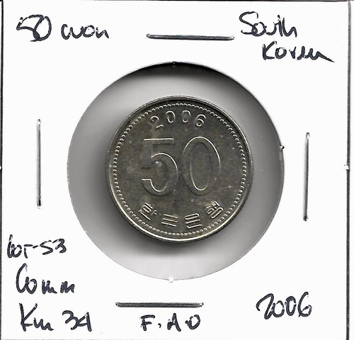 World Coins - South Korea 50 Won 2006 Coin KM# 34 ; Lot-S3 - 第 3/3 張圖片