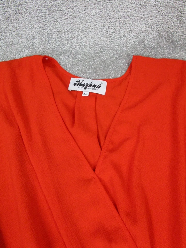 Платье Meghan женское Xl оранжевое миди-блузон с запахом * - Изображение 2 из 4