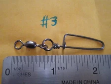 50 PCS BLACK NICKEL COASTLOCK SNAP CRANE SWIVEL #3, 100 LBS TEST/2-1/4" X 5/16"