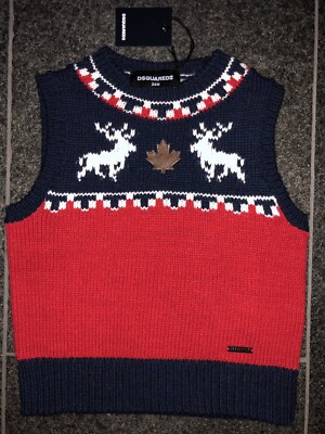 Dsquared F/W 2018 Sweater 2Y Vest Pullover Gilet Cardigan Wool Baby 24M