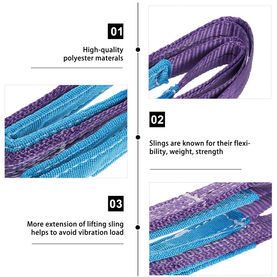 Cargo Tie Down Strap Flat Sling Crane Lifting Belt Double Buckle