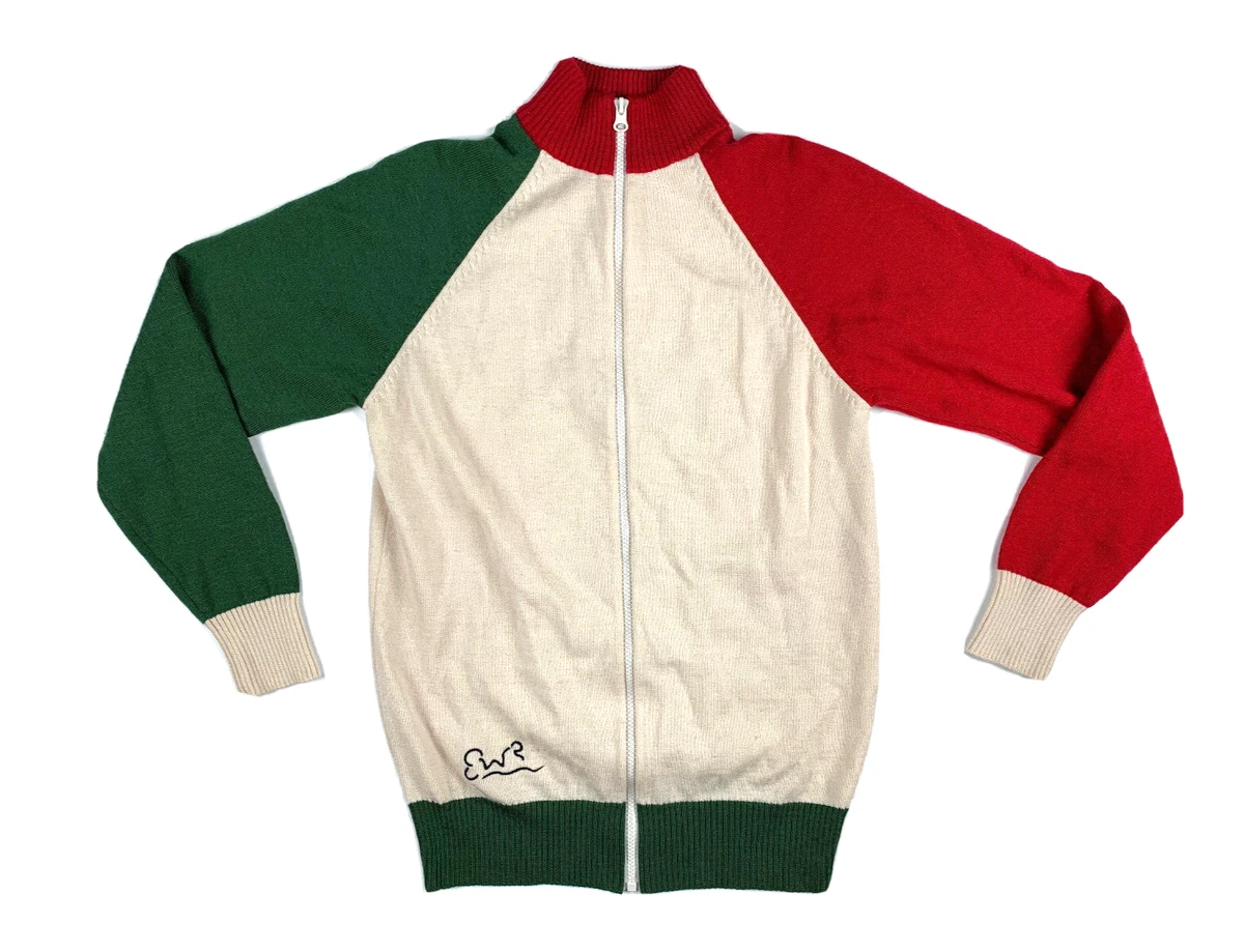 Earth Wind Rider 100 Wool Cycling Jersey Sweater Full Zip
