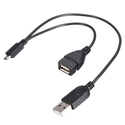 Y Splitter OTG Cable Micro USB Male to USB Male Female Adapter Cable Plug - Picture 1 of 10